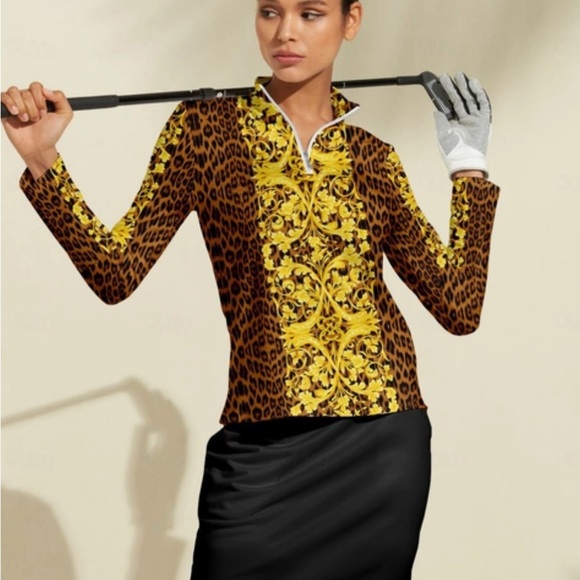 CeGolfs Tops - CeGolfs Golf Polo Shirt Yellow Long Sleeve Top Ladies Golf Attire Size XL NWT